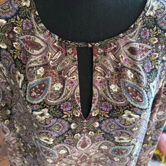 J. Jill Purple Floral Print Blouse Size Large - Picture 2 of 8